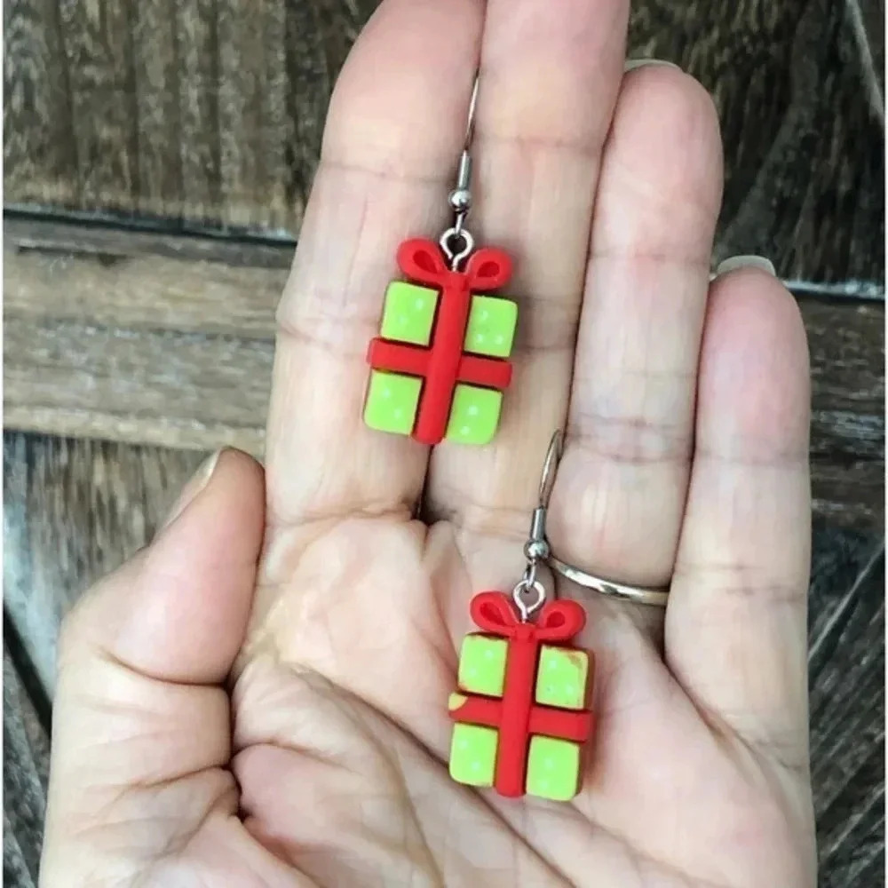 3 for $25/ Christmas Present Gift Handmade Clay Polymer Drop Earrings NWT